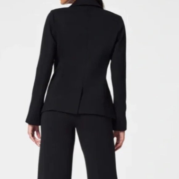NWT Spanx Ponte Asymmetrical Blazer Black - Size Small - Picture 3 of 6